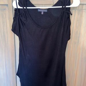 Black Blouse with Cutout Sleeve Detail